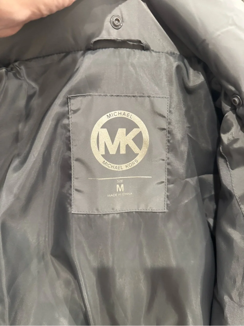 Michael Kors Gray Faux-Fur Collar Puffer Coat